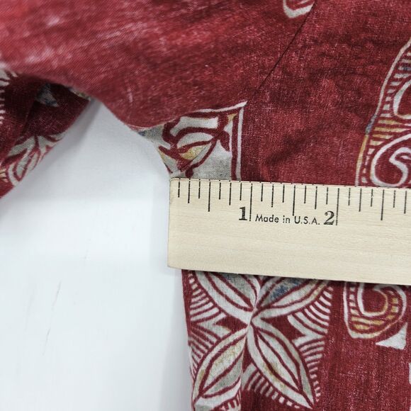 Blue Hawaii Shirt Mens XL Hawaiian Red Tiki Camp Button Up All Over Print - Picture 6 of 9